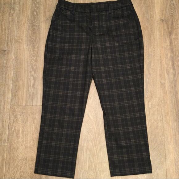 Wit & Wisdom Womens 6P Ab-Solution Plaid High Waist Ankle Skinny Pants Cabernet - Picture 3 of 6